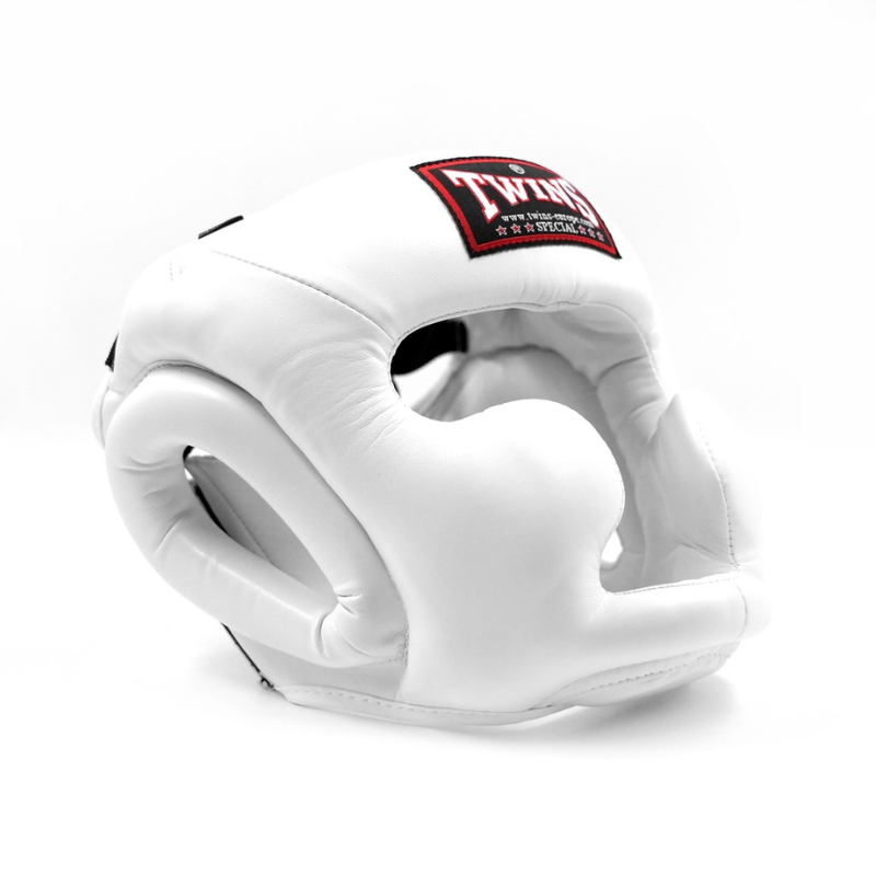 Casco da boxe bianco Twins HGL-3