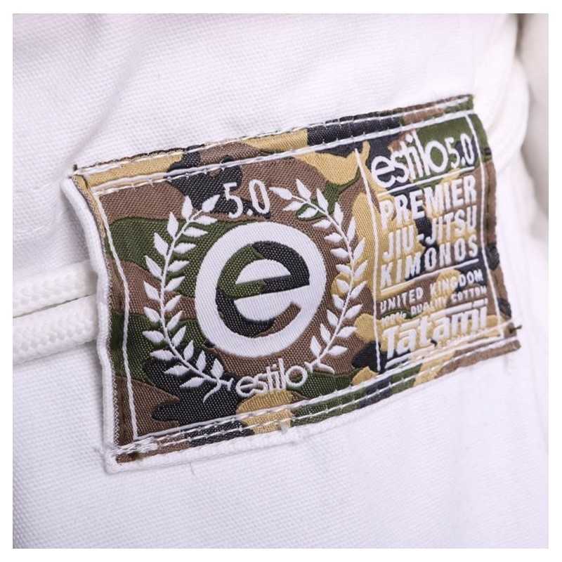 QUIMONO JIU JITSU TATAMI FIGHTWEAR ESTILO 5.0 BRANCO E CAMO