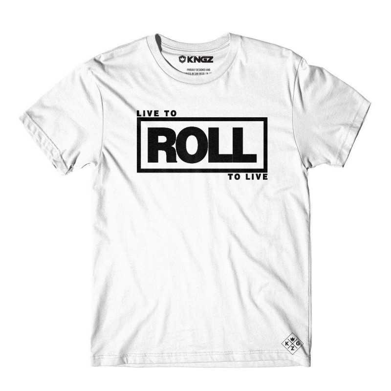 TEE SHIRT JIU JITSU KINGZ ROLL TO LIVE BLANC