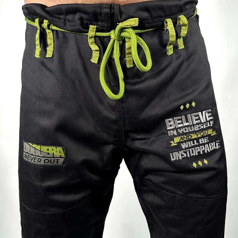 Kimono BJJ Doguera Never Out Nero Verde