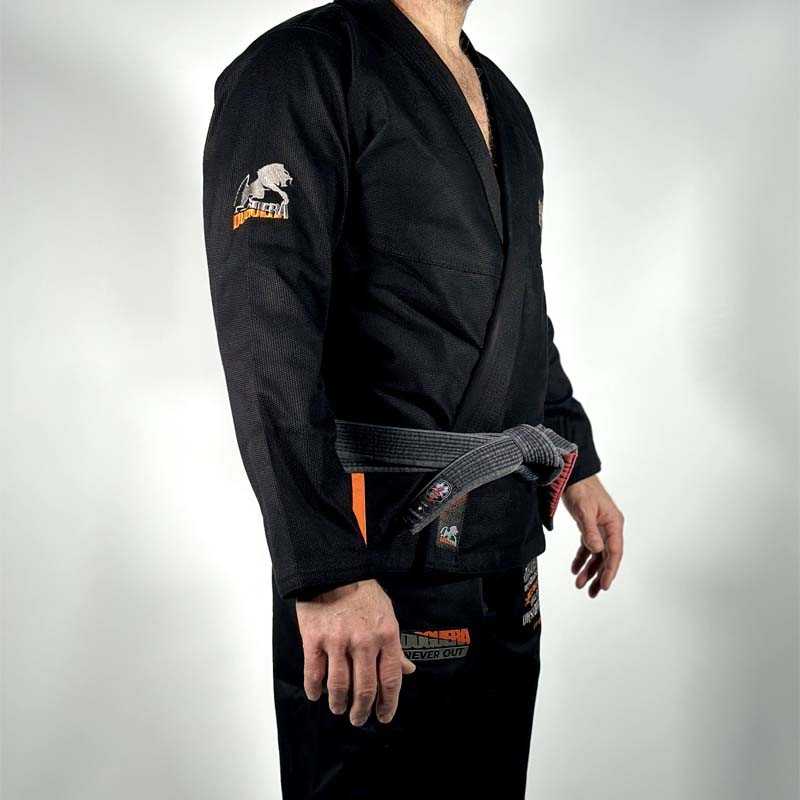 Kimono Jiu Jitsu Doguera Never Out Preto Laranja