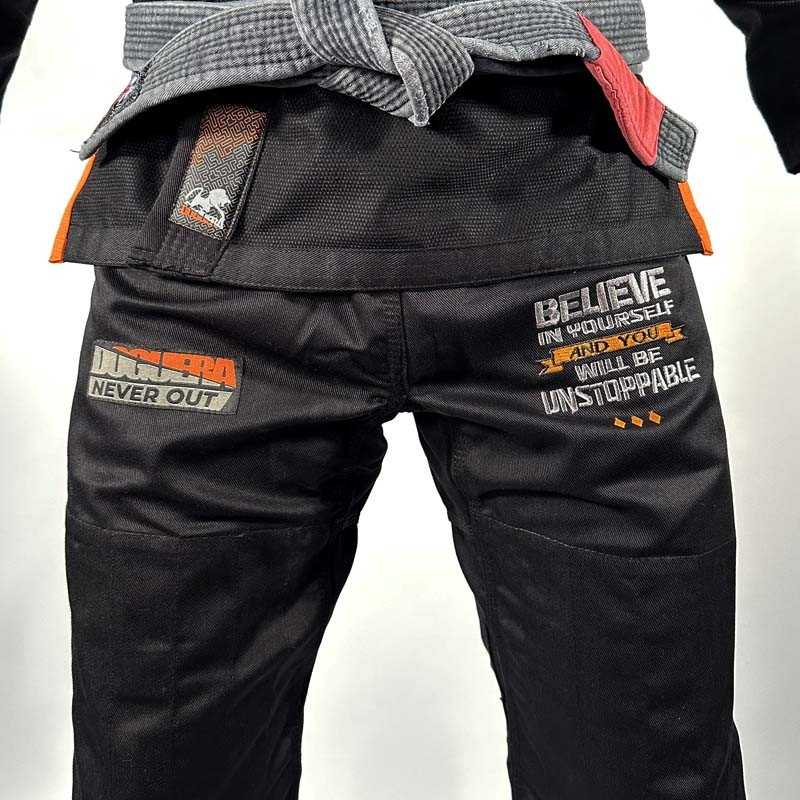Kimono BJJ Doguera Never Out Nero Arancione